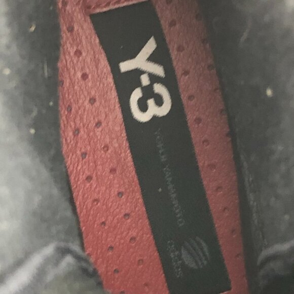 Y-3 Adidas Yohji Yamamoto black & red women hi top sneakers suede trim size 7 - Picture 10 of 12